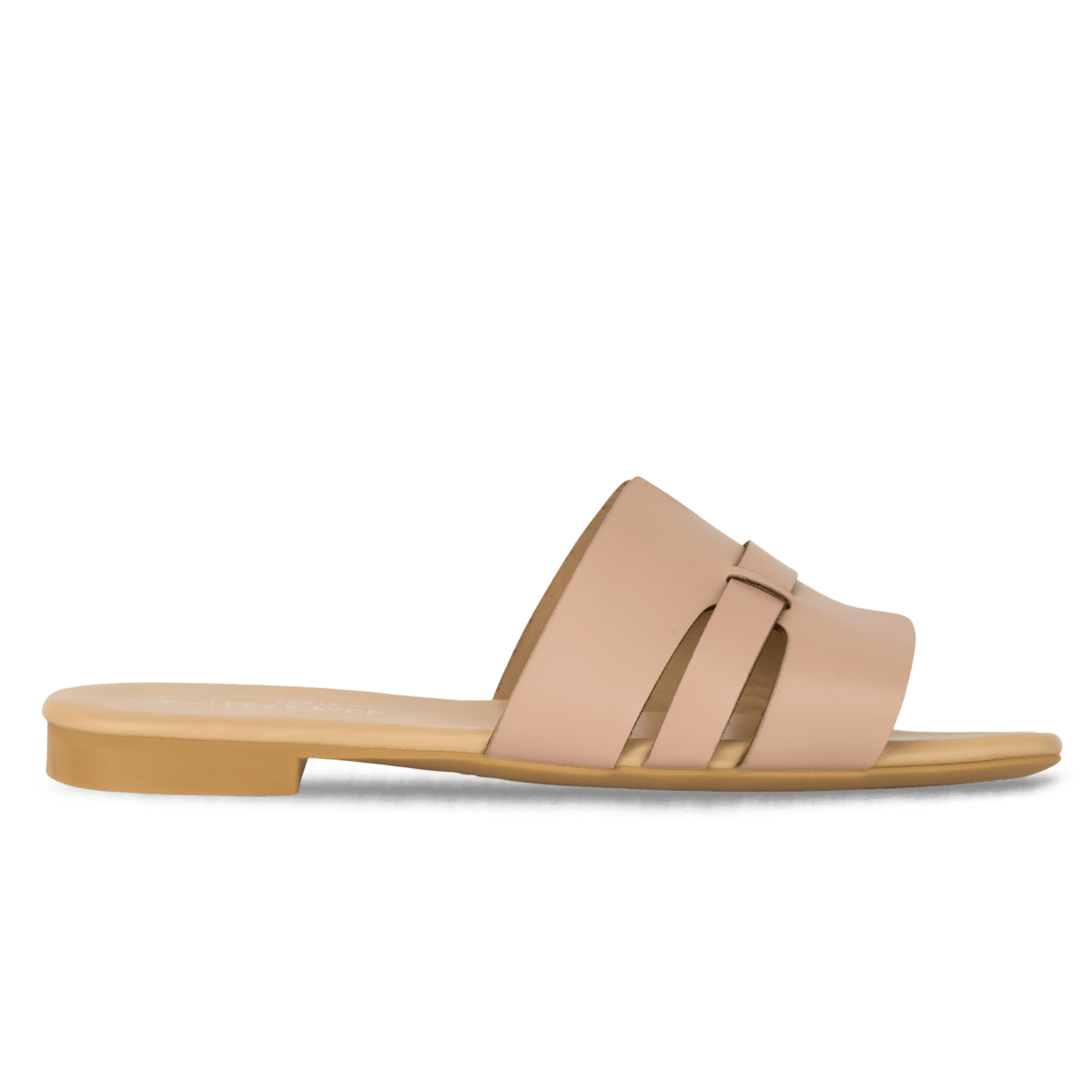 Sandales plates en cuir pour femme – Saumon – Camilla - Lea & Paul Maroc