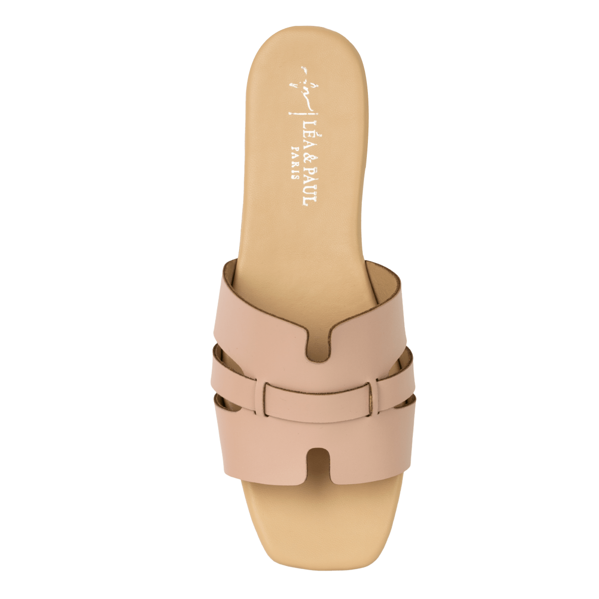 Sandales plates en cuir pour femme – Saumon – Camilla - Lea & Paul Maroc