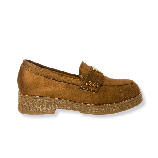 Mocassin en daim pour femmes marron - Armandine
