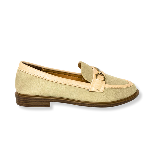 Mocassin en daim pour femmes beige - Elora