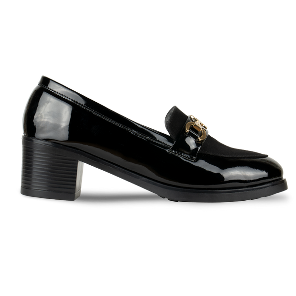 Mocassins à talon pour femme – Noir  – Adelle