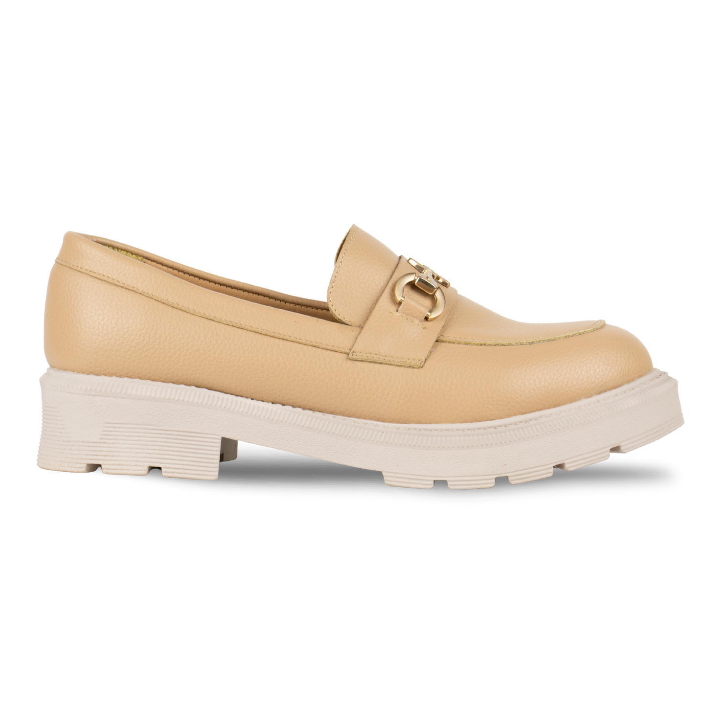 Mocassin en cuir pour femmes beige - Noelle