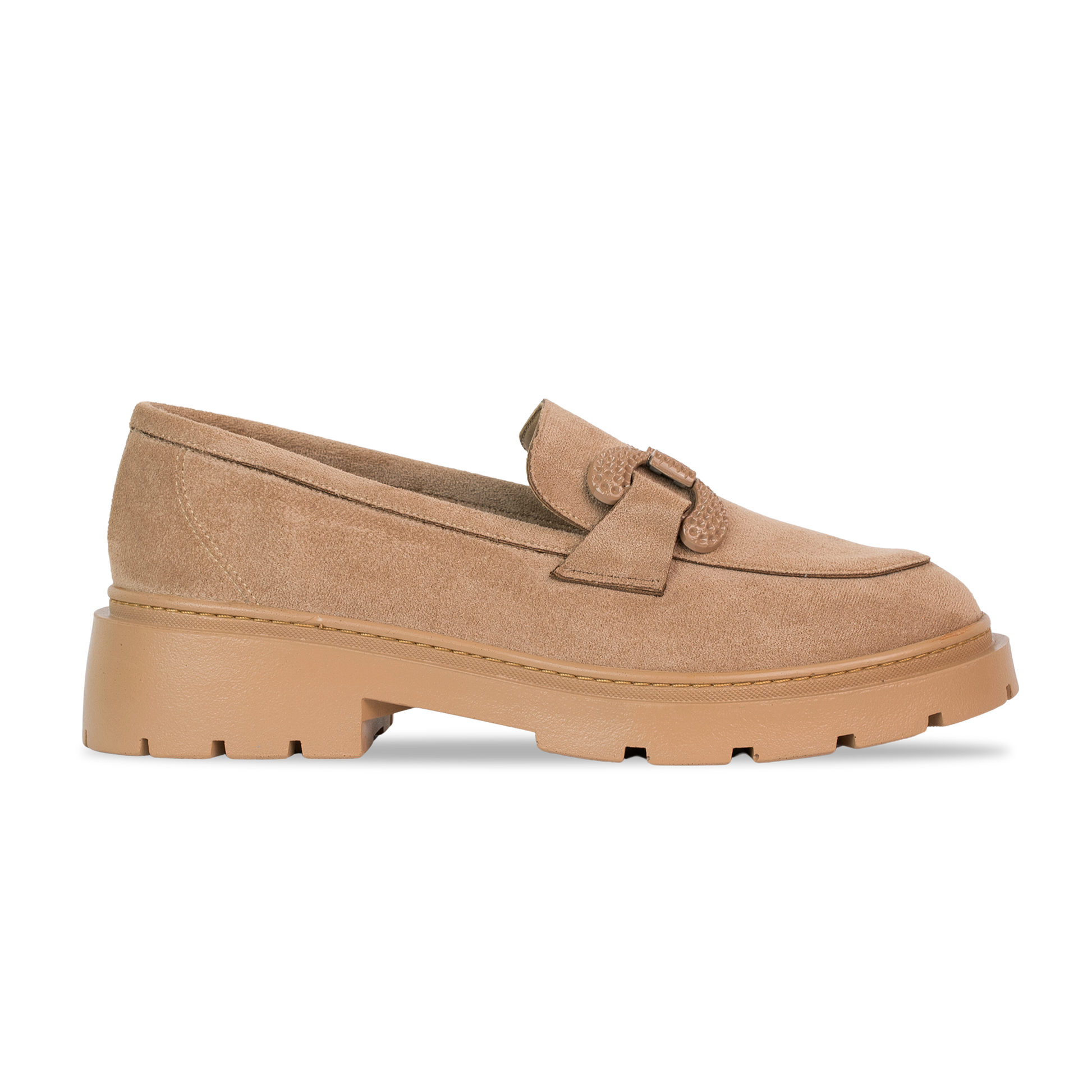 Édith : Mocassin femme Daim Beige - Léa & Paul