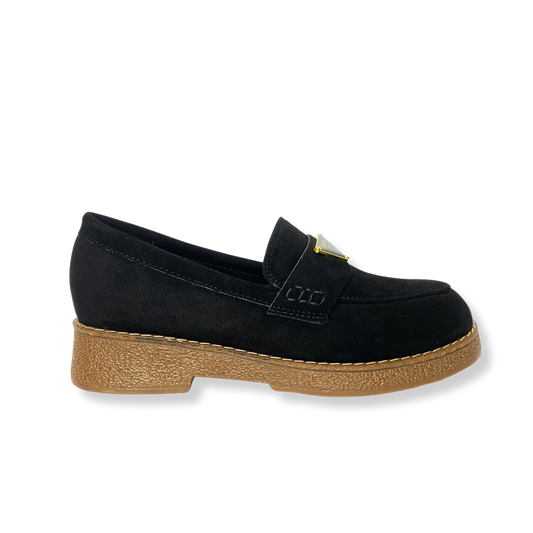 Mocassin en daim pour femmes noir - Armandine