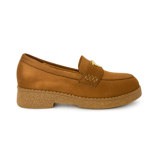 Mocassin en daim pour femmes marron - Armandine