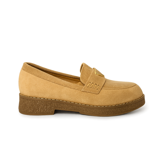Mocassin en daim pour femmes beige - Armandine