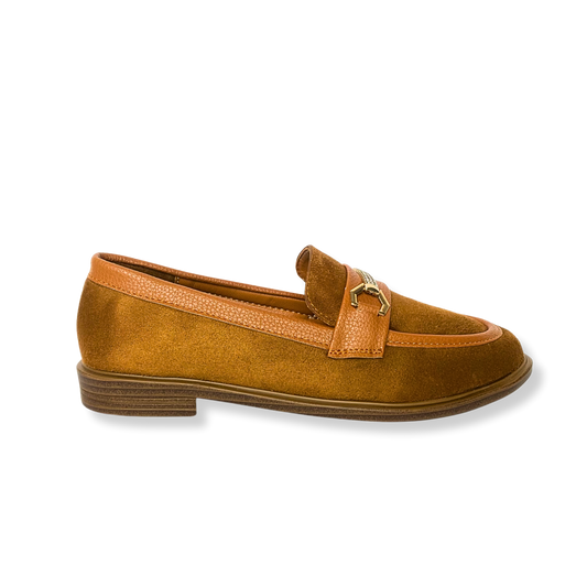 Mocassin en daim pour femmes marron - Elora