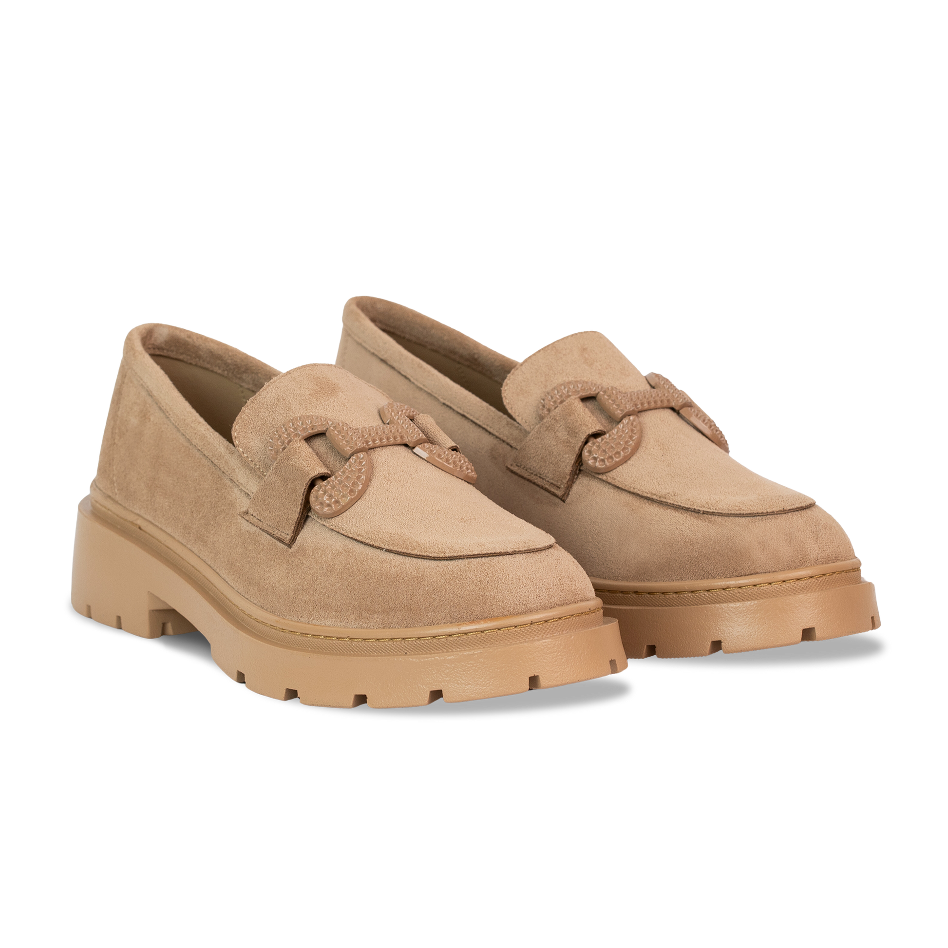 Édith : Mocassin femme Daim Beige - Léa & Paul