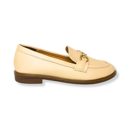 Mocassin en cuir pour femmes beige - Lola