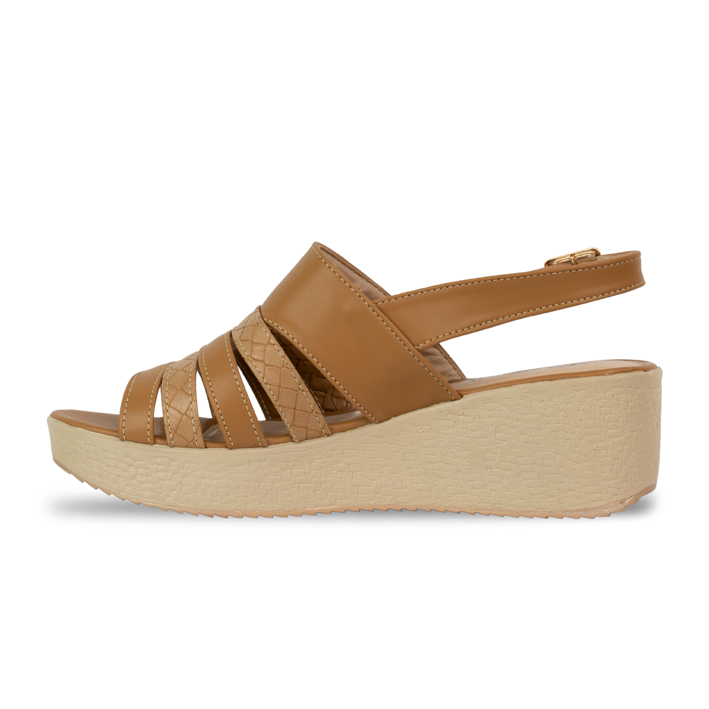 Joelle : Sandale compensée femme camel