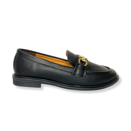 Mocassin en cuir pour femmes noir - Lola