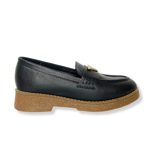 Mocassin en cuir pour femmes noir - Lucia