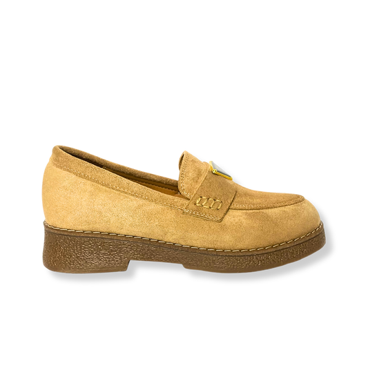 Mocassin en daim pour femmes beige - Armandine