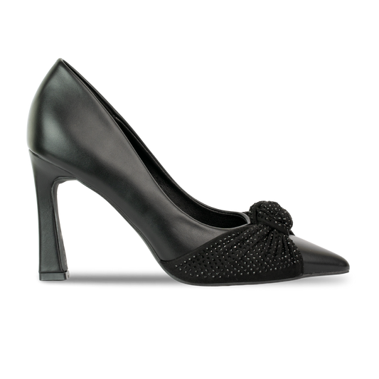 Simona : Escarpin femme noir à strass