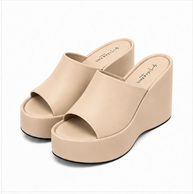 Sandales compensées pour femme – Beige – Vitoria