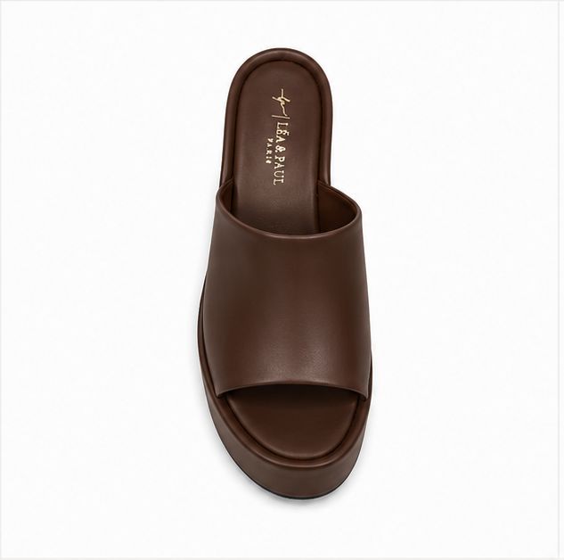 Sandales compensées pour femme – Marron chocolat – Vitoria