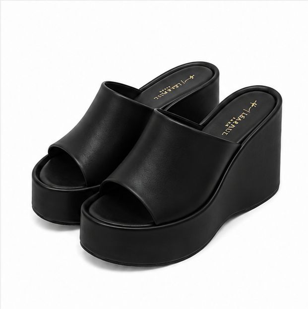 Sandales compensées pour femme – Noir – Vitoria
