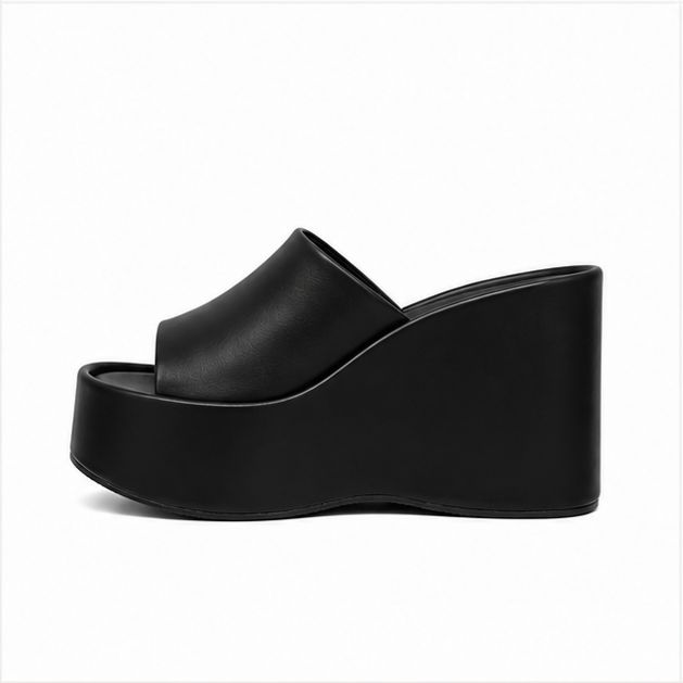 Sandales compensées pour femme – Noir – Vitoria