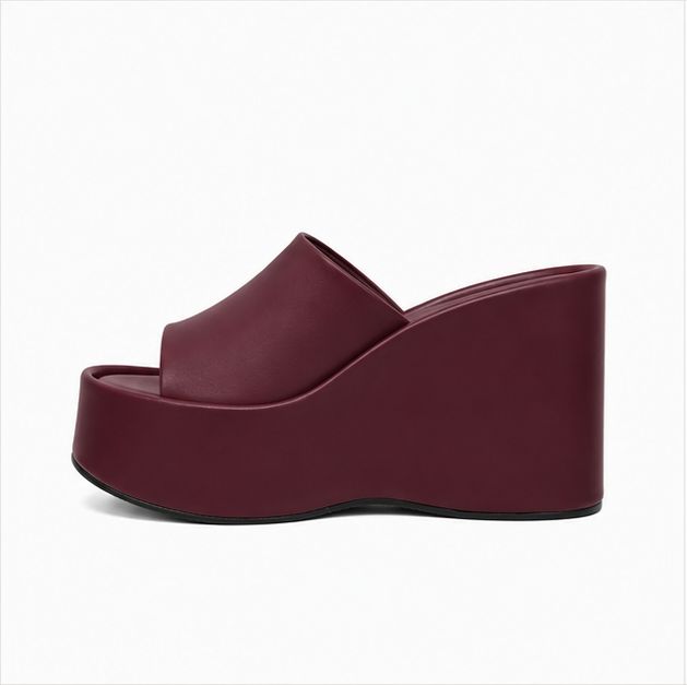 Sandales compensées pour femme – Grenat – Vitoria