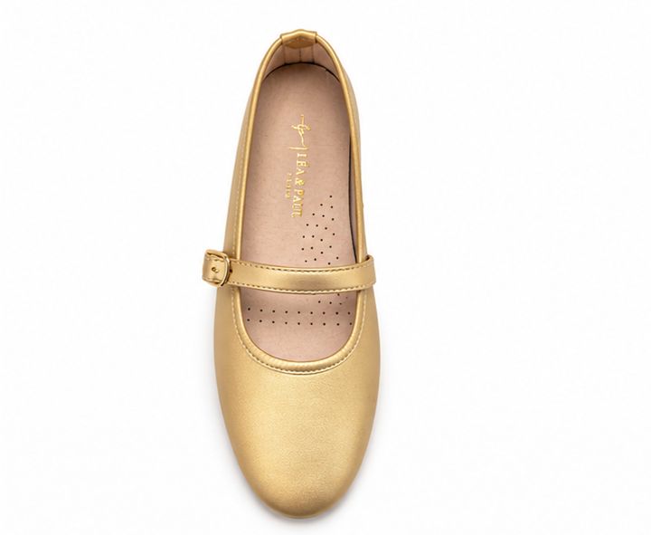 Ballerine en cuir pour femme – Gold – Bella - Lea & Paul Maroc