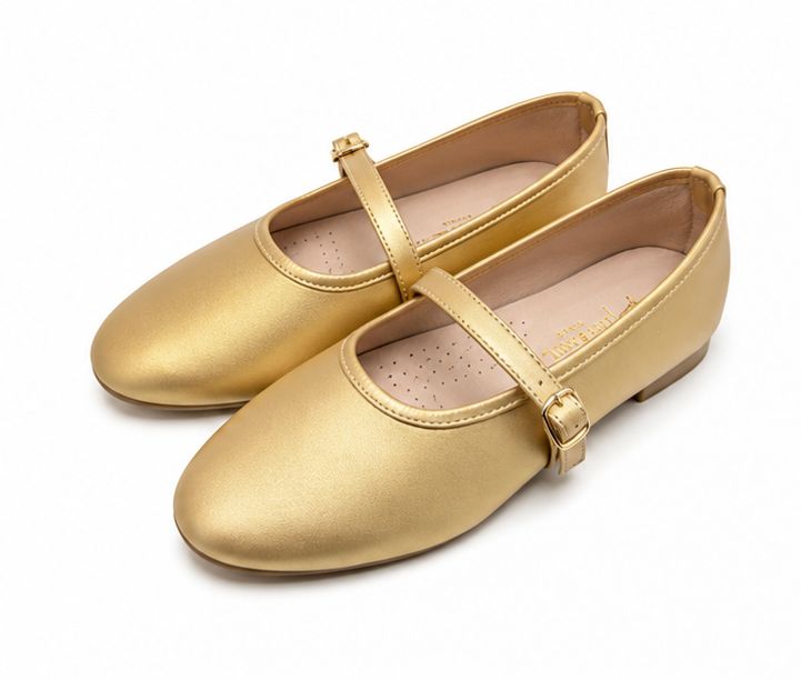 Ballerine en cuir pour femme – Gold – Bella - Lea & Paul Maroc