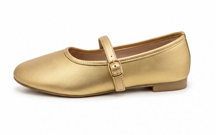 Ballerine en cuir pour femme – Gold – Bella - Lea & Paul Maroc