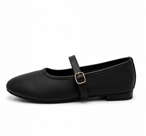 Ballerine en cuir pour femme – Noir – Bella - Lea & Paul Maroc