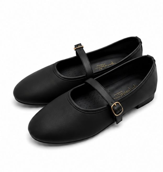 Ballerine en cuir pour femme – Noir – Bella - Lea & Paul Maroc