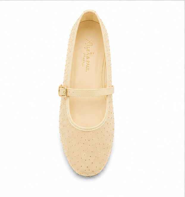 Ballerine en tulle semi-transparent pour femme - Dorée - Crystal - Lea & Paul Maroc