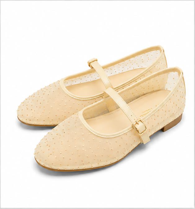 Ballerine en tulle semi-transparent pour femme - Dorée - Crystal - Lea & Paul Maroc