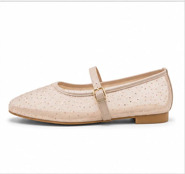 Ballerine en tulle semi-transparent pour femme - Rose Bébé - Crystal - Lea & Paul Maroc