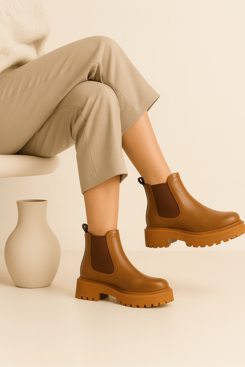 Bottines en cuir pour femme marron - Célia - Lea & Paul Maroc