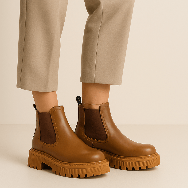 Bottines en cuir pour femme marron - Célia - Lea & Paul Maroc