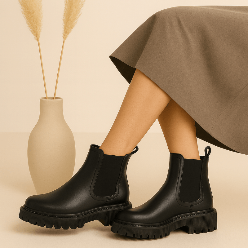 Bottines en cuir pour femme noir - Célia - Lea & Paul Maroc