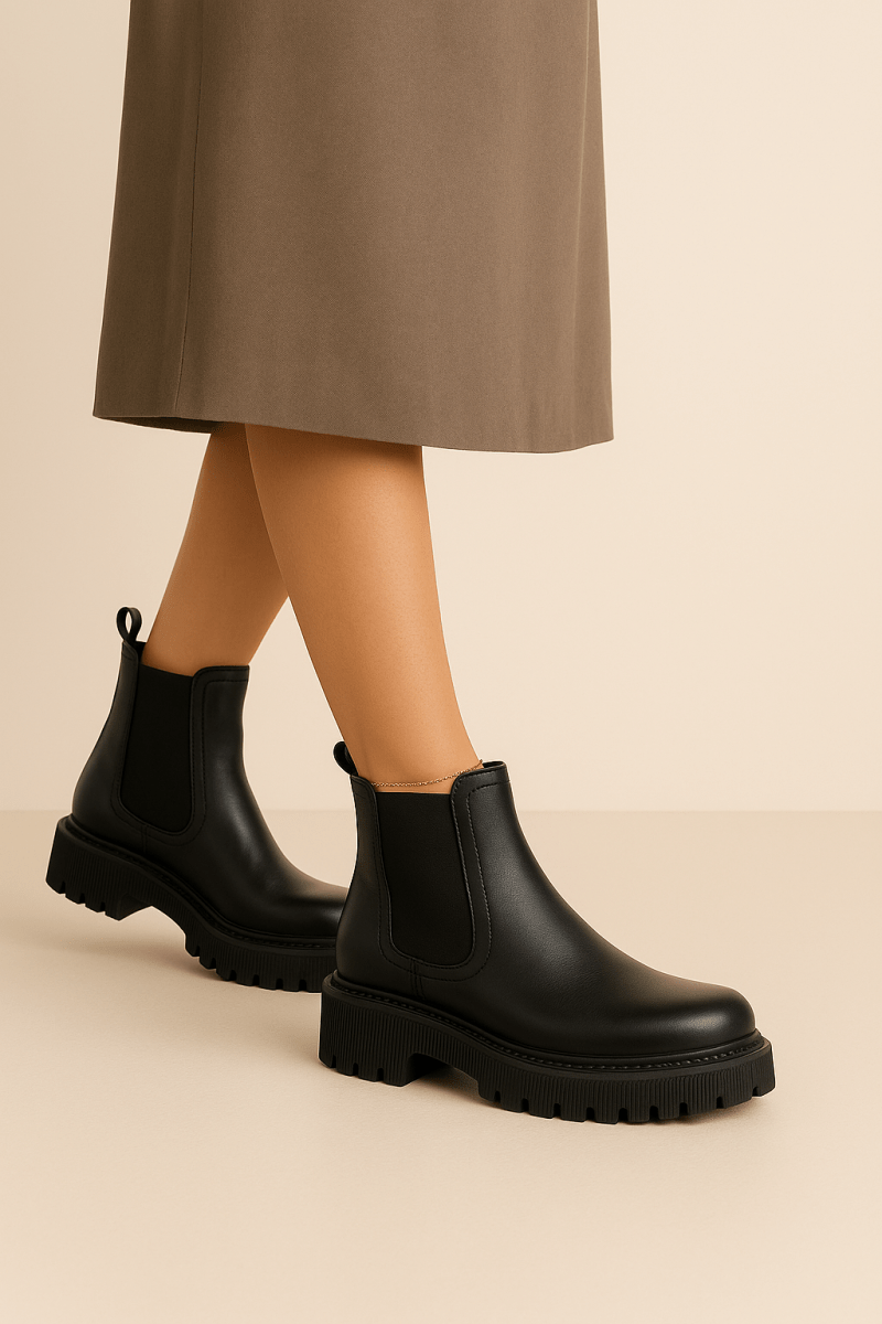 Bottines en cuir pour femme noir - Célia - Lea & Paul Maroc