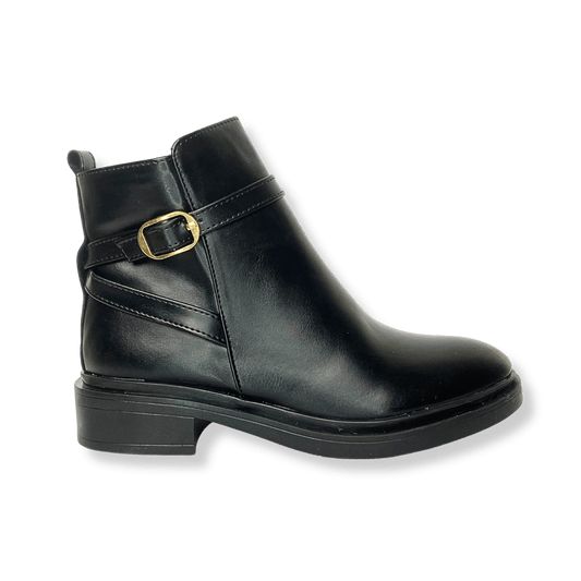 Bottines fourrées en cuir pour femme noir - Lisanne - Lea & Paul Maroc