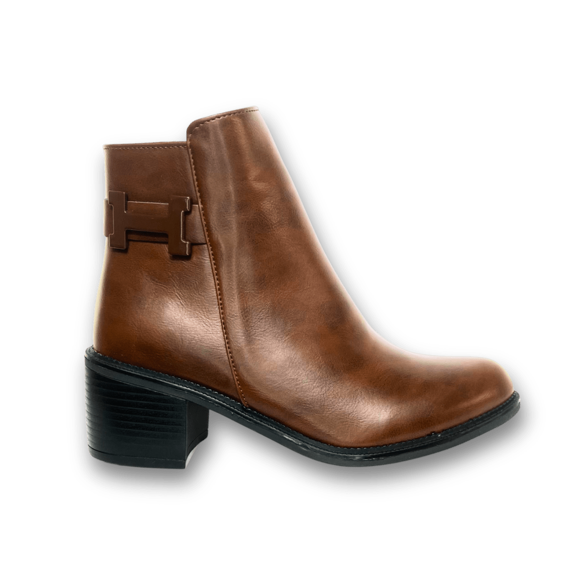 Bottines fourrées en cuir pour femmes - Marron - Hermine - Lea & Paul Maroc