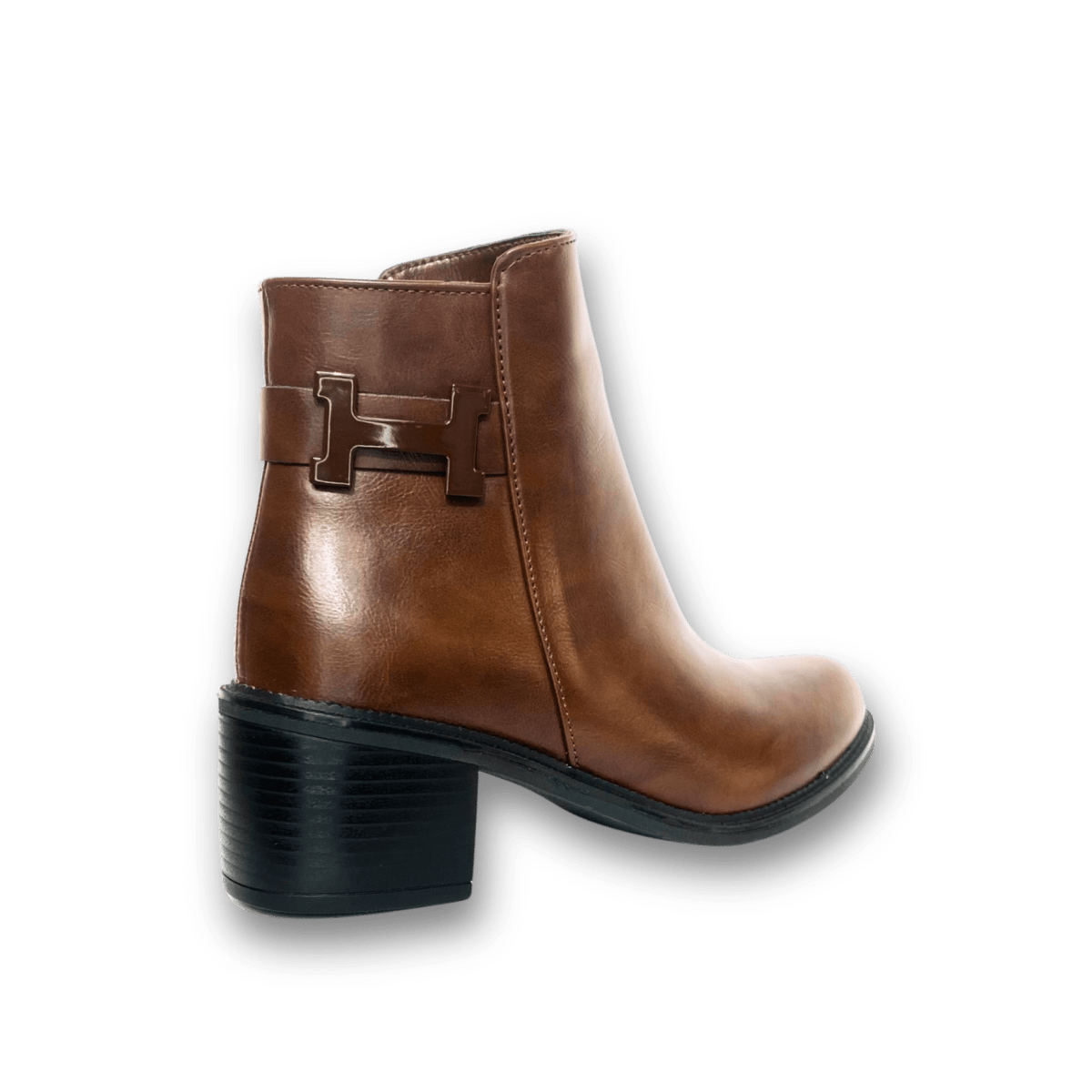 Bottines fourrées en cuir pour femmes - Marron - Hermine - Lea & Paul Maroc