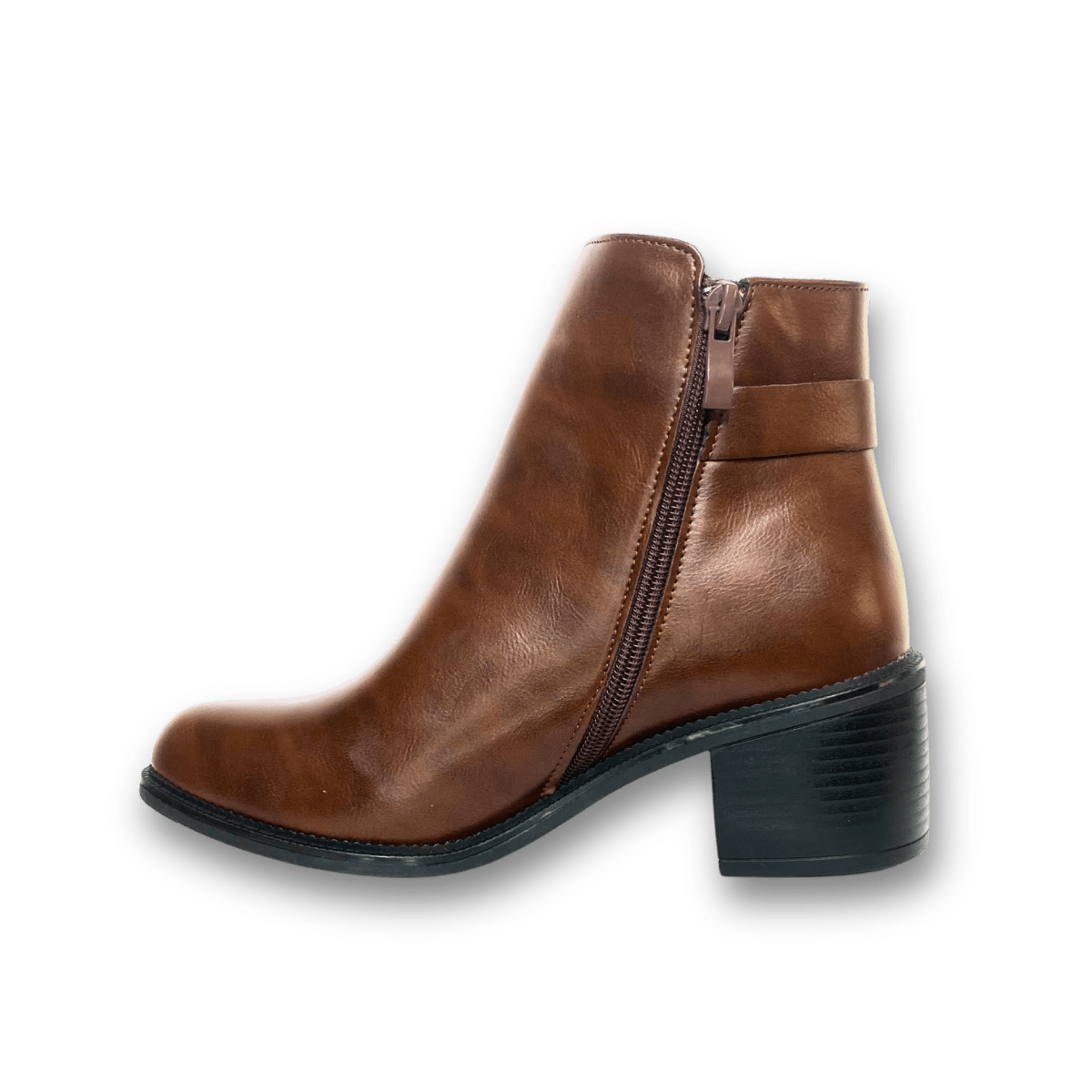 Bottines fourrées en cuir pour femmes - Marron - Hermine - Lea & Paul Maroc