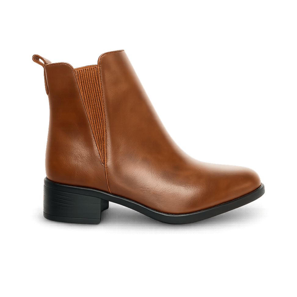 Bottines fourrées en cuir pour femmes - Marron - Rosa - Lea & Paul Maroc
