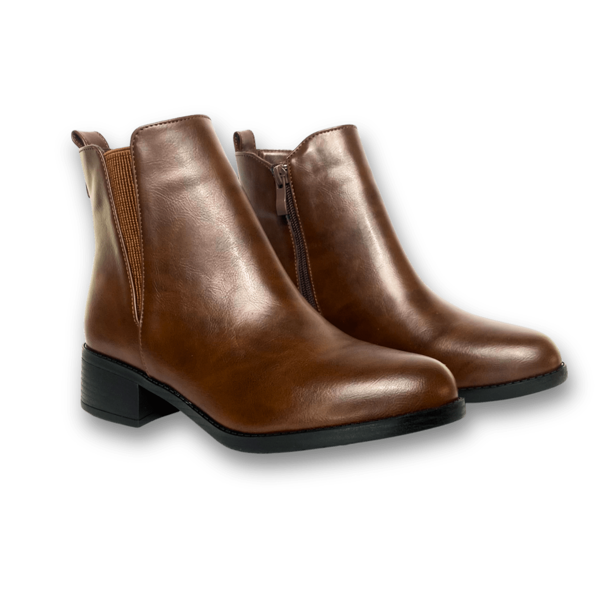Bottines fourrées en cuir pour femmes - Marron - Rosa - Lea & Paul Maroc