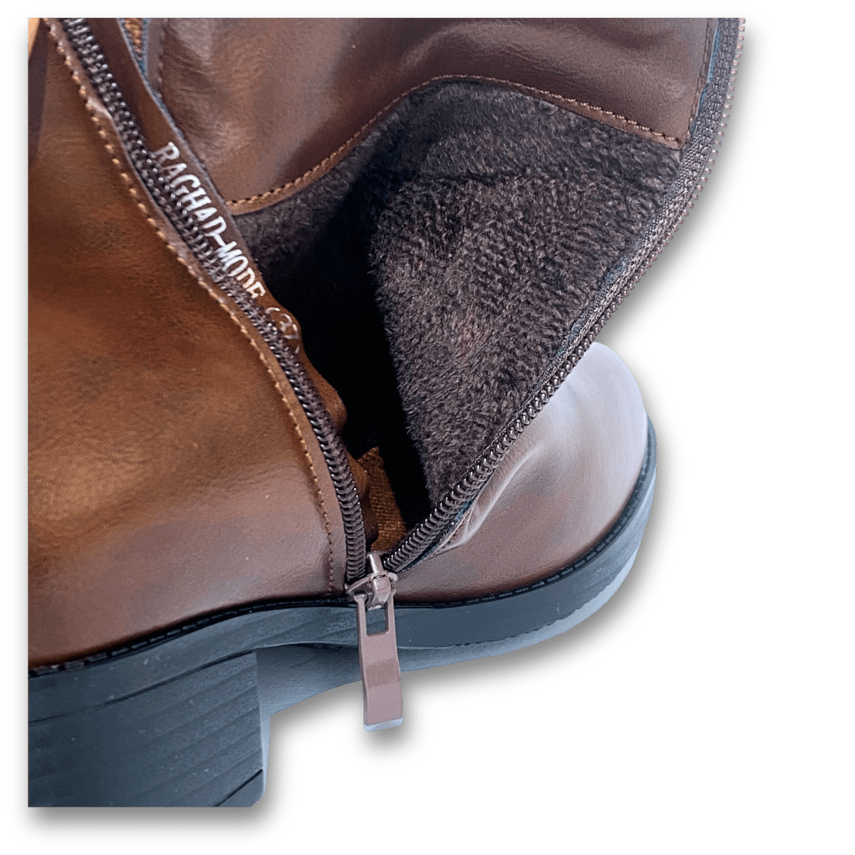 Bottines fourrées en cuir pour femmes - Marron - Rosa - Lea & Paul Maroc
