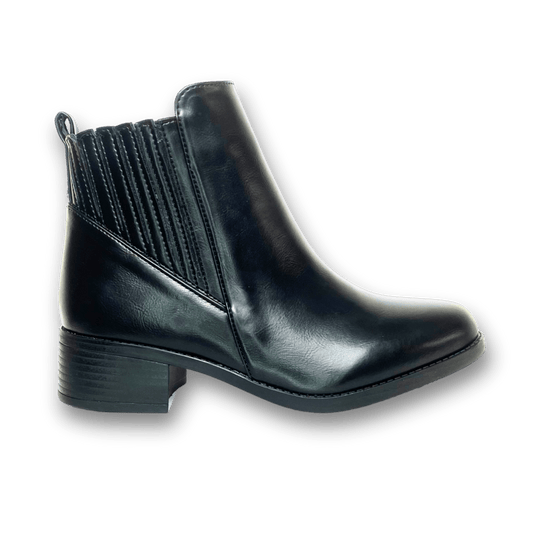 Bottines fourrées en cuir pour femmes - Noir - Carmelle - Lea & Paul Maroc