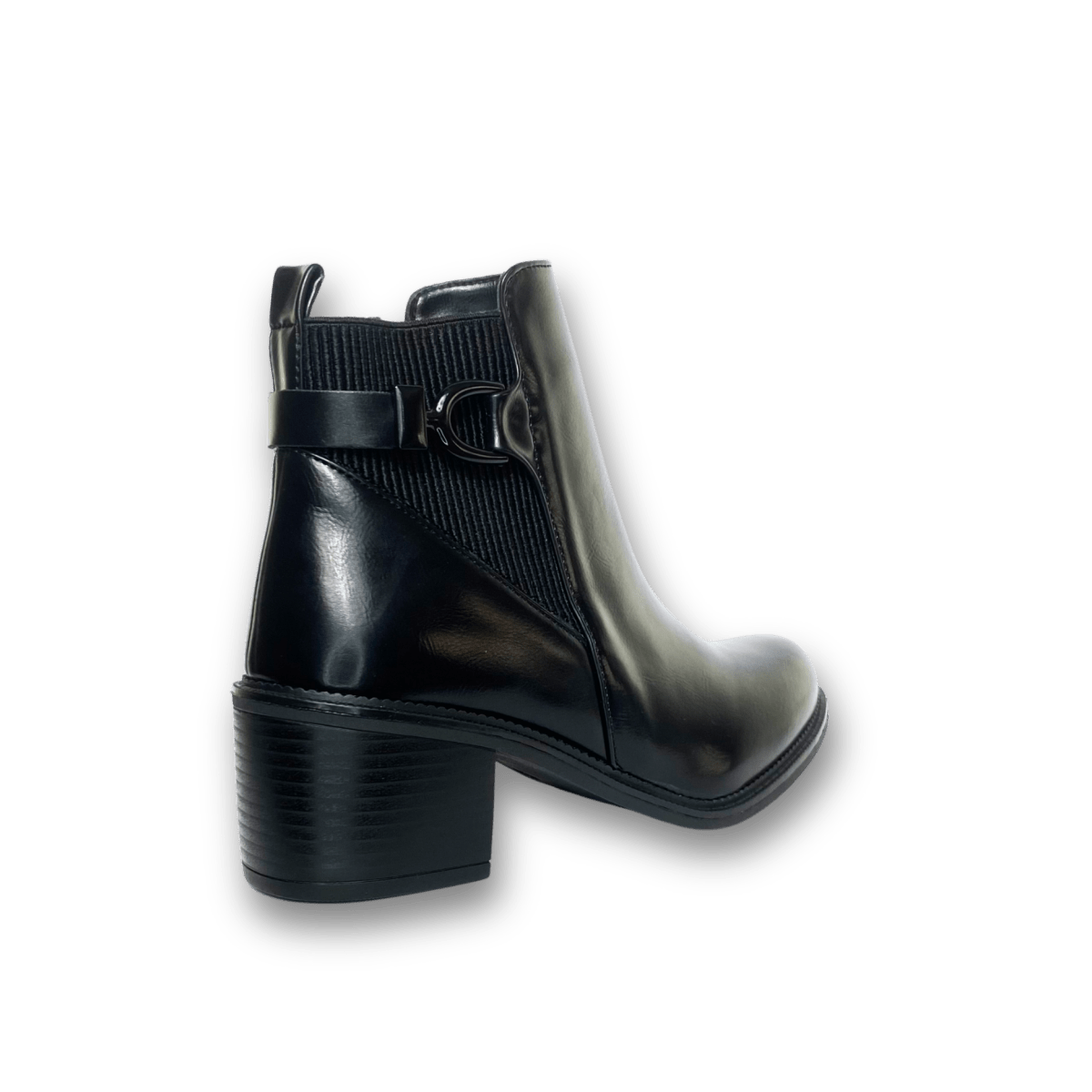 Bottines fourrées en cuir pour femmes - Noir - Denise - Lea & Paul Maroc