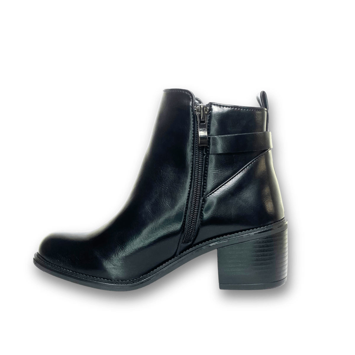 Bottines fourrées en cuir pour femmes - Noir - Denise - Lea & Paul Maroc