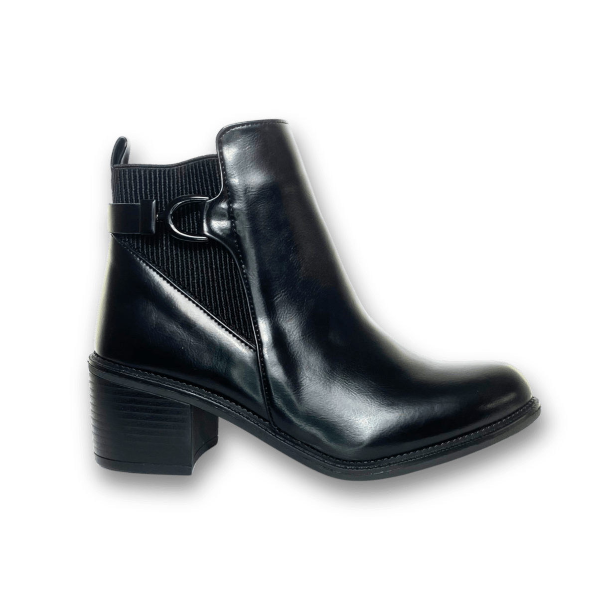 Bottines fourrées en cuir pour femmes - Noir - Denise - Lea & Paul Maroc