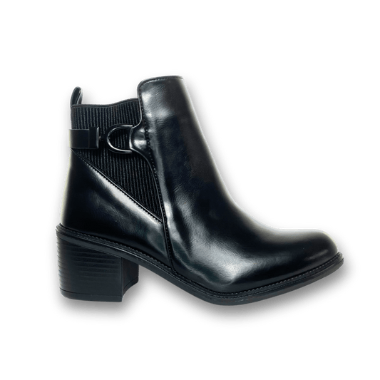 Bottines fourrées en cuir pour femmes - Noir - Denise - Lea & Paul Maroc
