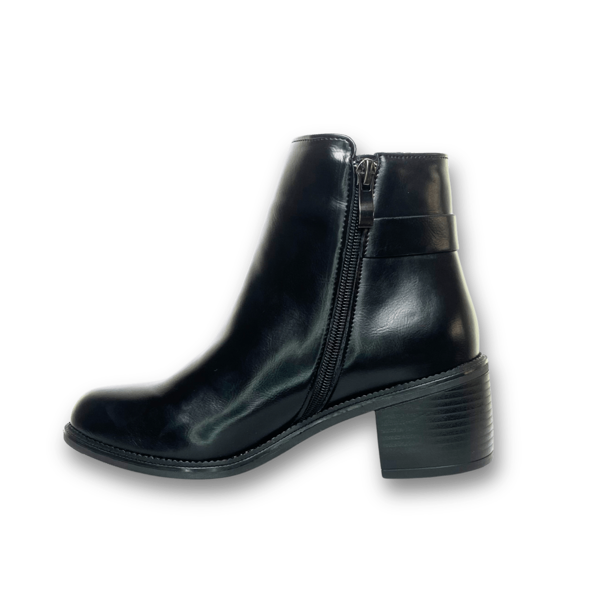 Bottines fourrées en cuir pour femmes - Noir - Hermine - Lea & Paul Maroc