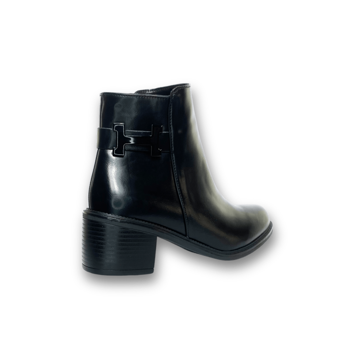 Bottines fourrées en cuir pour femmes - Noir - Hermine - Lea & Paul Maroc