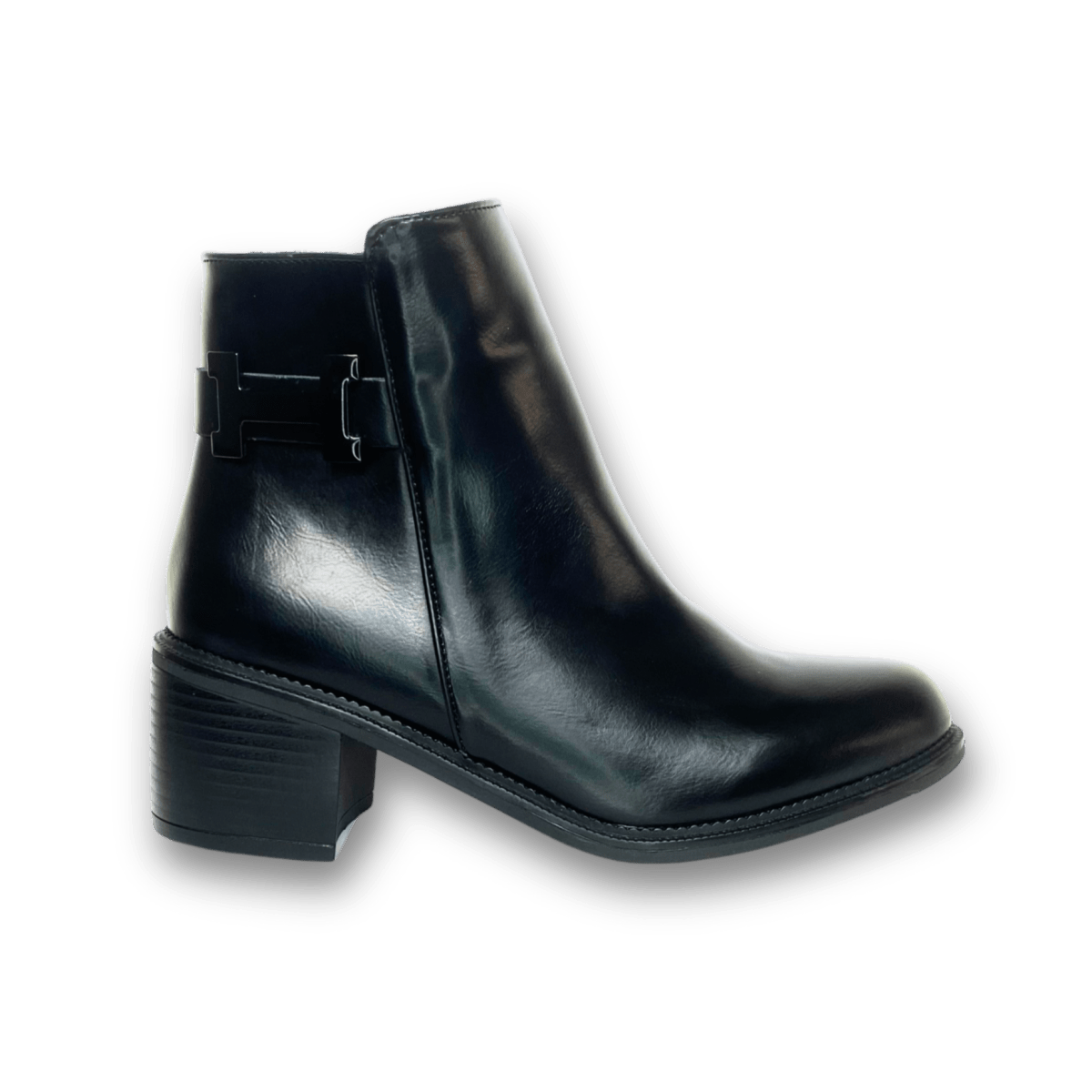 Bottines fourrées en cuir pour femmes - Noir - Hermine - Lea & Paul Maroc